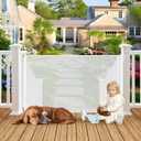 BETERTEK Weatherproof Outdoor Retractable Baby Gates, 55" Wide, White, PVC Mesh, Suitable for Babies & Dogs, One-Handed Operation, Wall Mount with Baseboard Adjustment
