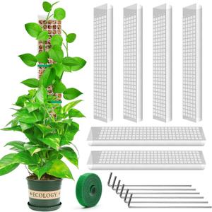 YSKS 6 Pcs 24-inch Plastic Moss Poles for Plants Moss Poles for Climbing Plants, Indoor Plant Support Work with Sphagnum muss