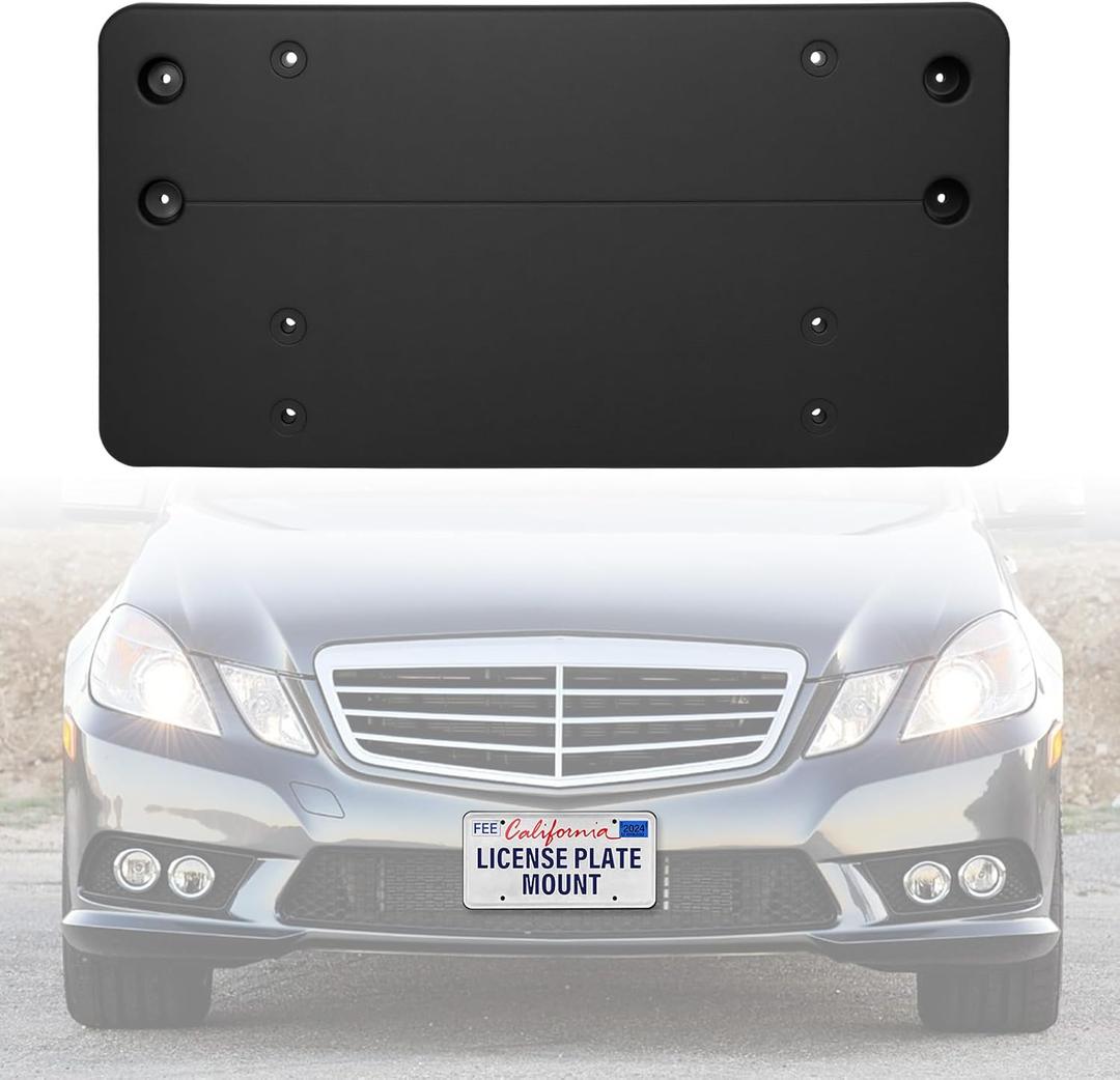 ABS Front License Plate Mount Compatible with 2010-2013 Mercedes-Benz E350 Sedan Rustproof Car Tag Frame with Screw Weather-Resistant License Plate Bracket Holder for Exterior Accessories