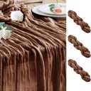 Wokceer Cheesecloth Table Runner 3Pack 10FT Brown Boho Gauze Fall Thanksgiving Cheese Cloth Table Runner for Party Long Rustic Sheer Table Runners for Baby Bridal Shower Wedding Easter Table Decor
