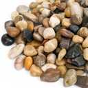 Mr. Fireglass Polished Pebbles, 3/8" Natural Decorative Mixed Color Stones Aquarium Gravel River Rocks for Potted Plants, Landscaping and Home Decor (10-lb Bag)