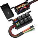 DaierTek 12V Relay Box 6 Way12 AWG Pre-Wired Waterproof Relay Box 6 Slot ATC/ATO Fuse Relay Block Universal Relay Panel for Automotive Car Marine Boat