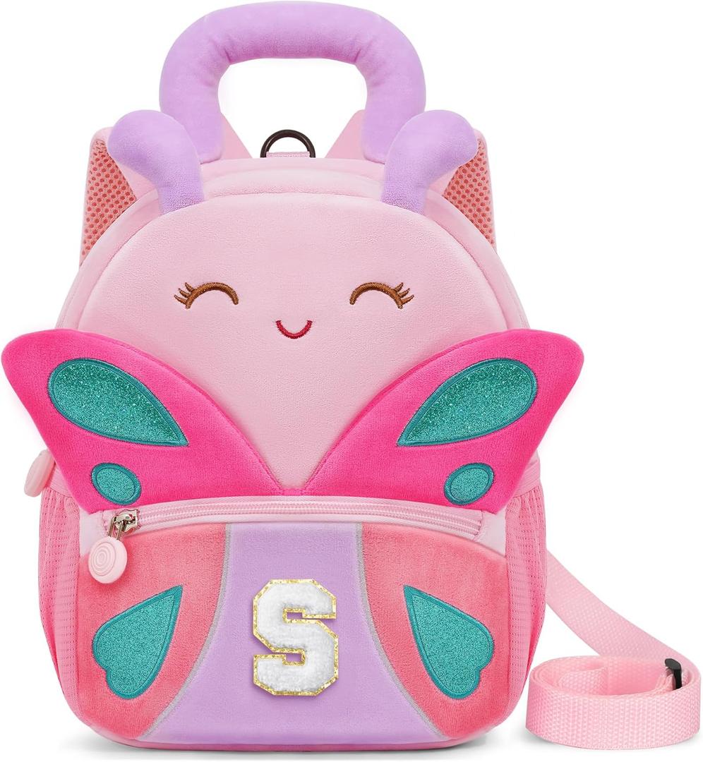 YOOLIFE Sister Gifts Personalized Gifts Initial Birthday Gift, Backpack for School Initial Personalized Bookbag For Granddaughter Sister Daughter Niece Pink S