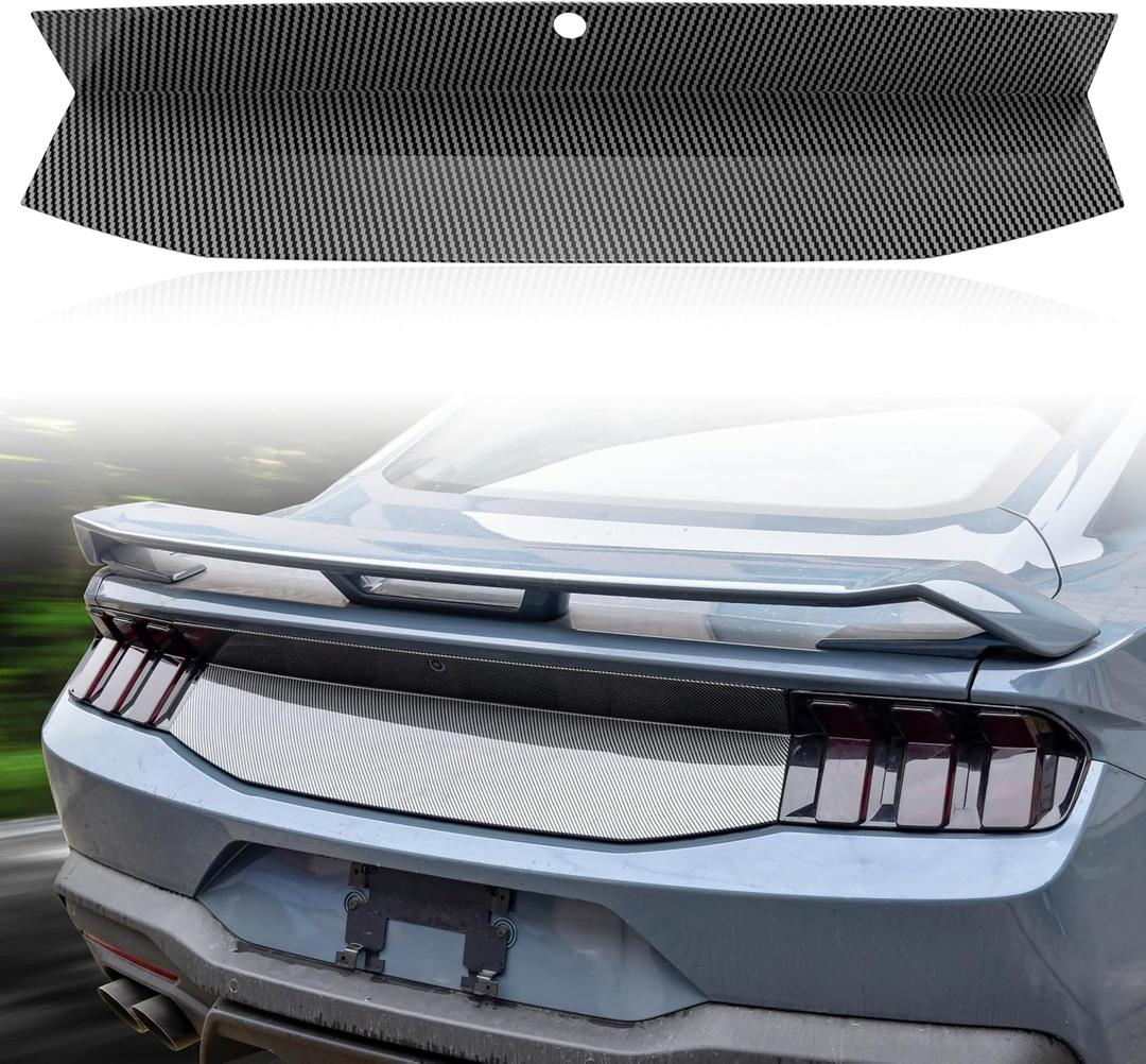 KEWISAUTO Rear Decklid Trim Panel for Ford Mustang 2024 2025, Trunk Center Boot Cover Panel Trim Decorating Board Trunk Center Lid Cover for Ford Mustang 2024 2025 Accessories (Carbon Fiber Style)