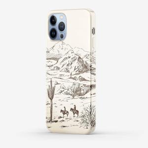 Vintage Cowboy Case for iPhone 13 Pro,Abstract Wild West Landscape Pattern,Cool Trendy Smooth Bright Tough PC Case Compatible with iPhone 13 Pro