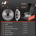 A-Premium 12.31 inch (312.8mm) Rear Solid Disc Brake Rotors + Ceramic Pads Kit Compatible with Select Honda Models - Odyssey 2005 2006 2007 2008 2009 2010, 6-PC Set