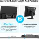 Prechen 21.5 Inch Portable Touchscreen Monitor, 1080P Computer Touch Screen w/VESA Stand Touch PC Display, 75Hz, Multi-Touch Monitor, DC HDMI & USBC for Phones PC Phone Business,Black