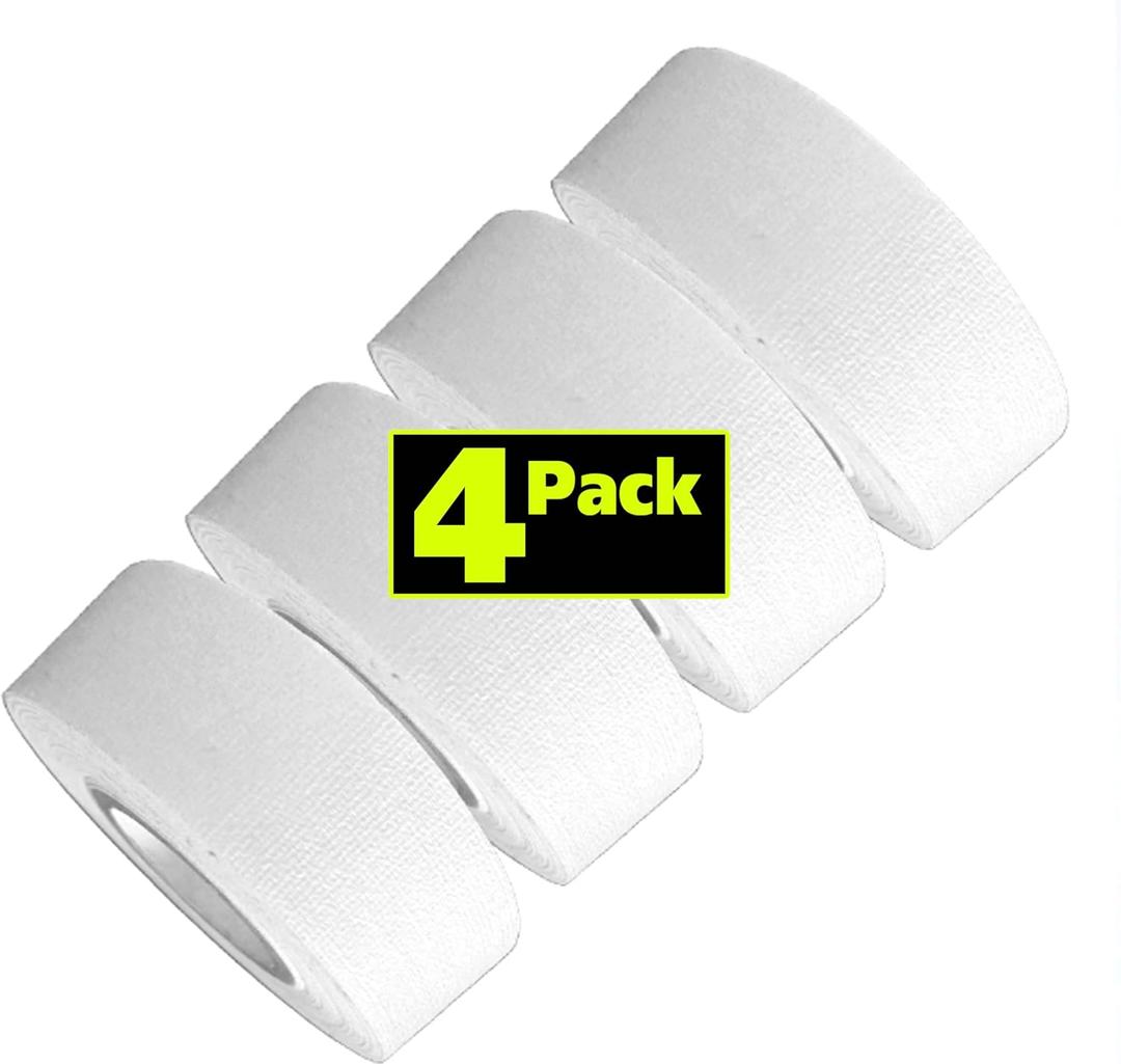 Professional Premium Grade Gaffer Tape - Heavy Duty Pro Gaff Tape - Holds Down Wires Leaves No Sticky Residue Easy to Tear, Multipurpose (4-Pack Gaffers Tape White, 1 Inch x 8 Yards Each roll)