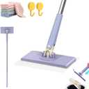 Clip to Grip Mop, Snap Grip Mini Mop, No Wash Lazy Mopes Wet and Dry with 10 Reusable Cloths, Zero Touch Mini Mops, Automatic Cloth Clip and No Wash Mops