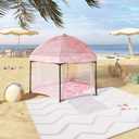 Dream On Me Onyx Playpen Canopy Top, Sun Shade that Blocks Up to 98% UVA/UVB Rays, Breathable Mesh, Removable Tent Top Accessory for Onyx Playpen, Blush Pink