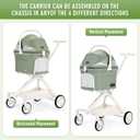 TT Lightweight Pet Stroller for Small Dogs & Cats - 4-Way Installation Carrier, One-Hand Fold, 180 Canopy Cover & Adjustable Handle (Green)