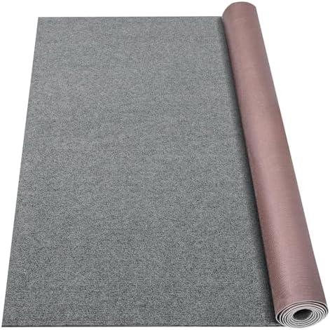 Grefinity Marine Carpet,6 FT x 10 FT Smoke Gray Indoor Outdoor Carpet 0.2" Thick Boat Carpet with Water-Proof TPE Backing, Non-Slide Outdoor Marine Carpet Roll for Home, Patio, Porch, Deck