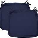 Sigmat Outdoor Seat Cushion Cover Water Repellent Square Chair Cushion Cover-Only Cover Navy 20"x20"x2"(2 Covers)