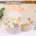 Small Gift Basket Empty Set of 2 - Little Cute Woven Rope Organizer Bins for Baby Shower Gifting, Makeup, Bathroom, Desk, Decorative Vanity - Pre-Shaped, Brown