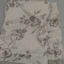 jinchan Linen Kitchen Valance for Windows 16 Inch Gray Floral Double Layer Valance Living Room Laundry Room Darkening Rustic Cottagecore Farmhouse Flower Window Treatment 1 Panel Grey on Linen