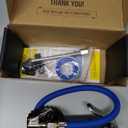 Tire Inflator with Pressure Gauge and Longer Hose - Most Accurate, Heavy Duty Air Chuck with Gauge for Air Compressor Tire Inflator Attachment - 100PSI (Black Dial)