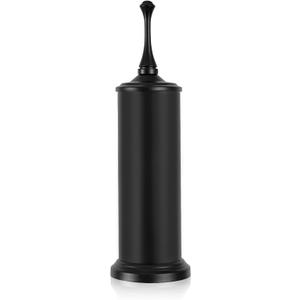 Black Toilet Brush and HolderExtra Long Handled Toilet Brush for BathroomStainless Steel Heavy Duty Toilet Bowl Brush,Toilet Cleaner Brush -Space Saving, Covered Brush, Durable, Deep Cleaning