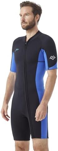 Hevto Men Wetsuit Shorty 2mm Neoprene Short Wet Suit for Surfing Diving Swimming Snorkeling Paddle Boarding S