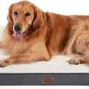 Bedsure Dog Beds Large Sized Dog - Extra-Large Orthopedic Waterproof Puppy Bed with Removable Washable Cover, Egg Crate Foam Pet Mat, Suitable for Pet Up to 100 lbs (44.0"L x 32.0"W x 3.0"Th, Grey)