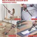 WLOTPO Cordless Vacuum Cleaner for Home,Lightweight Stick Vacuum Cordless Rechargeable with Power Suction, Up to 35 Mins Runtime, Hardwood Floor Vacuum for Pet Hair,Carpets,Tile(Red Grey)