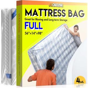 Plastic Mattress Bag for Moving Storage, Waterproof Mattress Cover, Mattress Protector for Moving Supplies - Full Size (4MIL) (Full - 1 pack)