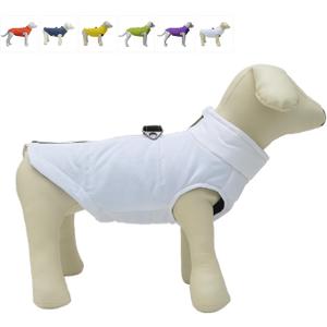 Winter Vest With Cotton Lining, Waterproof Ultra Warm Coat, Windproof Zippered Jacket, Breathable Soft for Small Medium Large Dogs, White XL