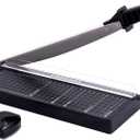 TIANSE Paper Cutter 12 Inch Paper Cutter Guillotine with 8 to 10 Sheet Capacity Safety Blade Lock Heavy Duty Paper Trimmer for Cardstock Cutting Board Paper Cutter Slicer for Home Office School Black