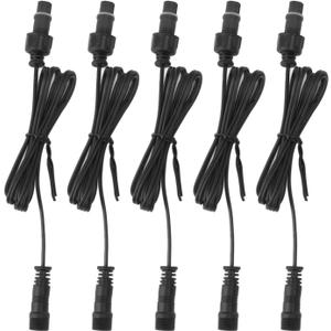 5 Pcs Deck Light Extension Cable 3.3ft 2 Pin IP67 Waterproof Garden Extension Cable Male Female Connector for Outdoor