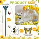 6 Pcs Solar Flying Bees Butterflies for Centerpieces Fluttering Garden Decorations Stakes Decorative Moving 3D Bee Butterfly for Home Yard Pathway Outdoor Indoor (Batteries Not Included)