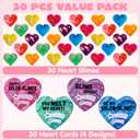 JOYIN 30 PCS Valentines Day Clear Slime Hearts for Kids Classroom Exchange Prizes, Valentine Party Favors, Gift Exchange