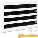 14x8 Modern AC Vent Cover, Decorative White Air Vent (Duct Opening Cutout), All Aluminum Standard Linear Slot Diffuser, Low Noise - Register Grille for Ceiling, Walls & Floors