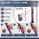 supregear Folding Cane, 5-Level Adjustable Height Walking Stick Lightweight Collapsible Portable Travel Cane with Wrist Strap and T Handle for Elderly Disabled Men Women