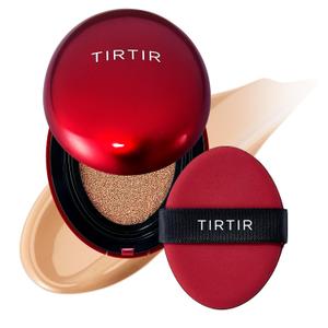 TIRTIR Mask Fit Red Cushion Foundation | Full coverage, Weightless, Skin fit, Satin Glow Finish, Korean Makeup, beauty, Tattoo cover up, Buildable (#27C Cool Beige, 0.63 Fl Oz)