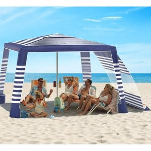 Rhino Valley Beach Cabana, 8 × 8FT Foldable Beach Tent