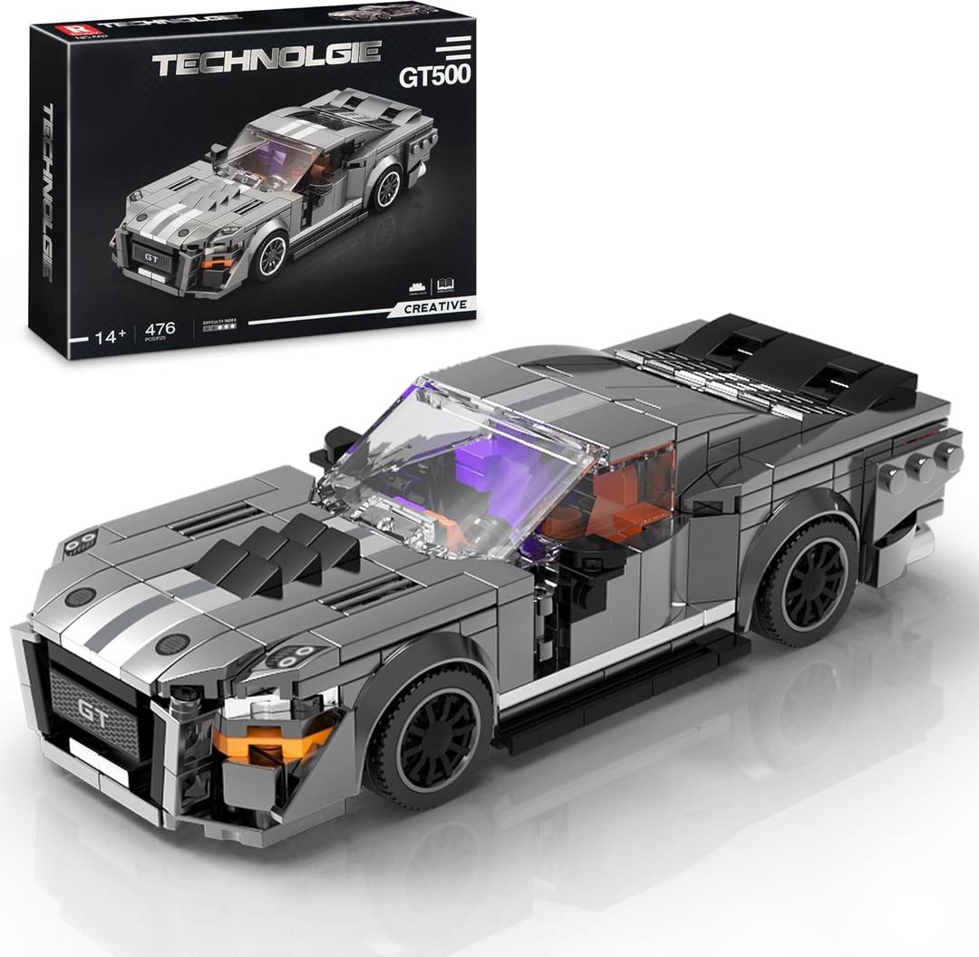 Super Sports Car Building Set,Racing Car Building Kits for Kids and Adults,Collectible Model Cars Construction Blocks Toys Gifts for Boys 6-8 10+ (476 Pieces)