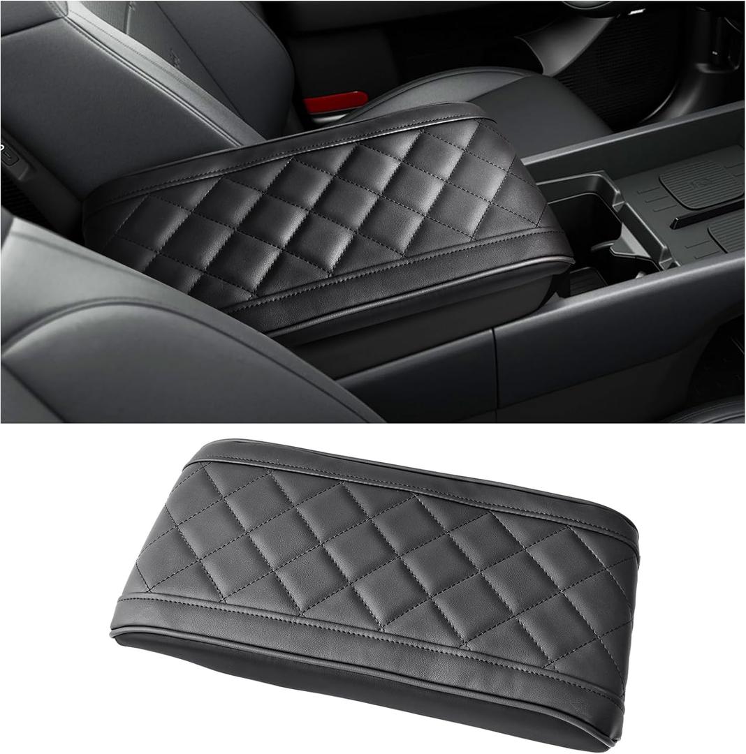 CDEFG Compatible with 2024 2025 2026 Hyundai Santa Fe Armrest Cover Center Console Cover for 2024 2025 2026 Hyundai Santa Fe MX5 Accessories Middle Console Pad(Require Armrest Lid Removal) (Black Type B)