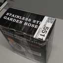 SPRIKIR Metal Garden Hose 25ft Copper Bullet, Heavy Duty Stainless Steel Water Hose with 10 Function Sprayer Nozzle, Leaf-Proof Kink Free Lightweight for Outdoor, Yard, Lawn, Patio, Car