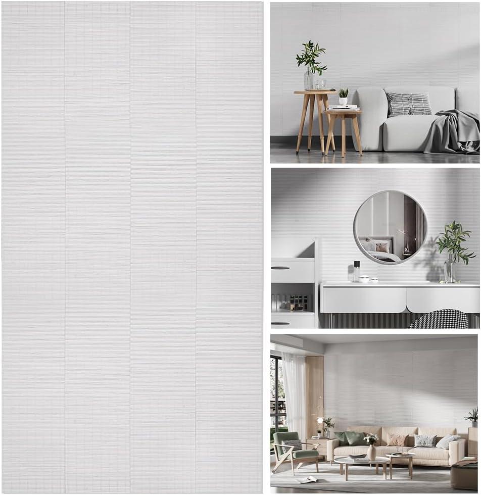 SINGULARWOOD Bamboo Wall Panel for Home Decor, Wall Cladding and Covering, Wainscoting Ceiling Paneling 47.2x11.8 in(4 Pack)