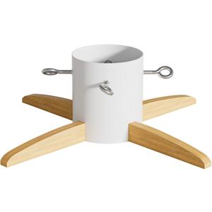 Jebosam Christmas Tree Base Stand - Made of Metal and Solid Wood, Suitable for 5-10 FT Christmas Trees - White