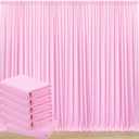 30 ft x 10 ft Wrinkle Free Baby Pink Backdrop Curtain for Parties, 6 Panels 5ftx10ft Thick Polyester Photo Backdrop Drapes for Baby Shower Birthday Party Photography Wedding Backdrop Stand