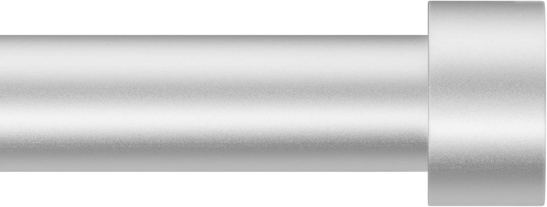 Zeerobee Curtain Rods for Windows 32 to 72, 1 Inch Heavy Duty Drapery Rods with Adjustable Length, Outdoor Modern Curtain Pole with Simple End Caps, 32"-72", Silver