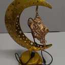 Ramadan Decorations for Home, Crescent Moon Lamp with Star Light, Islamic Table Decor Night Lamp, Battery Operated Eid Mubarak Ramadan Lights for Home Decorations & Gifts