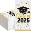 3 x 2026 Graduation Party Decorations, 50 Pack Dinner Napkins for Congratulation Party Decor Supplies, Disposable Paper Cocktail Napkins for College High School PhD Nurse Law School Graduations