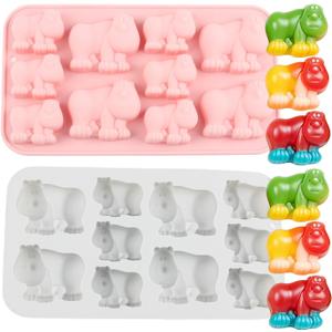 2 x 10 Cavity Rhinoceros Silicone Candy Molds Set Of 2 | For Candy Chocolate Cake Decoration