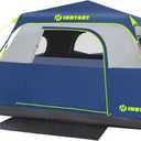Instant Tent, 6 Person Blackout Tents for Camping with Top Rainfly
60s Easy Setup Pop Up Tent, Waterproof & Light-Blocking Cabin Camping Tent for Family,Expandable Carry Bag,10'L X 9'W X 6.1'H