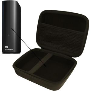Hard EVA Carrying Case Compatible with for Western Digital WD Elements Desktop External Hard Drive WDBWLG-TBHBK-NESN.(6.88 * 5.31 * 2.75 inch)