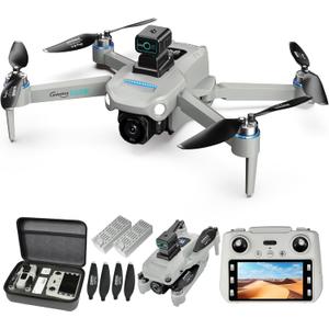 Drone with Camera for Adults 4K, Upgraded 4.5inch LCD RC Screen, GPS 2-Axis Gimbal Quadcopter Brushless Motor, Auto Return, Follow Me, Waypoint Fly, Optical Flow, Visual Tracking,60 Mins Flight, Foldable 5G Transmission FPV Quadcopter for Beginners