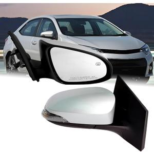 Right Passenger Side Mirror Compatible With Toyota Corolla 2014-2018 With Heated Turn Signal Light 7-Pins Power Glass Rear View Mirror Silvery