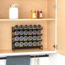 SpaceAid Spice Rack Organizer with 24 Spice Jars, 386 Spice Labels, Chalk Marker and Funnel Set for Cabinet, Countertop, Pantry, Cupboard or Door & Wall Mount -24 Jars, 11.8" W 10.8" H, Black