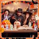 12 Packs Halloween Glass Cups Gifts Boo Baskets Stuffers 16oz Color Changing Cups with Lid Straw Pumpkin Ghost Skull Iced Coffee Drinking Glass Tumbler Halloween Gifts for Women Party Decor